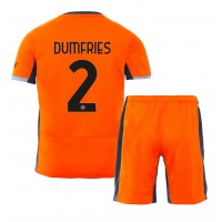 Camisa de Futebol Inter Milan Denzel Dumfries #2 Equipamento Alternativo Infantil 2023-24 Manga Curta (+ Calças curtas)